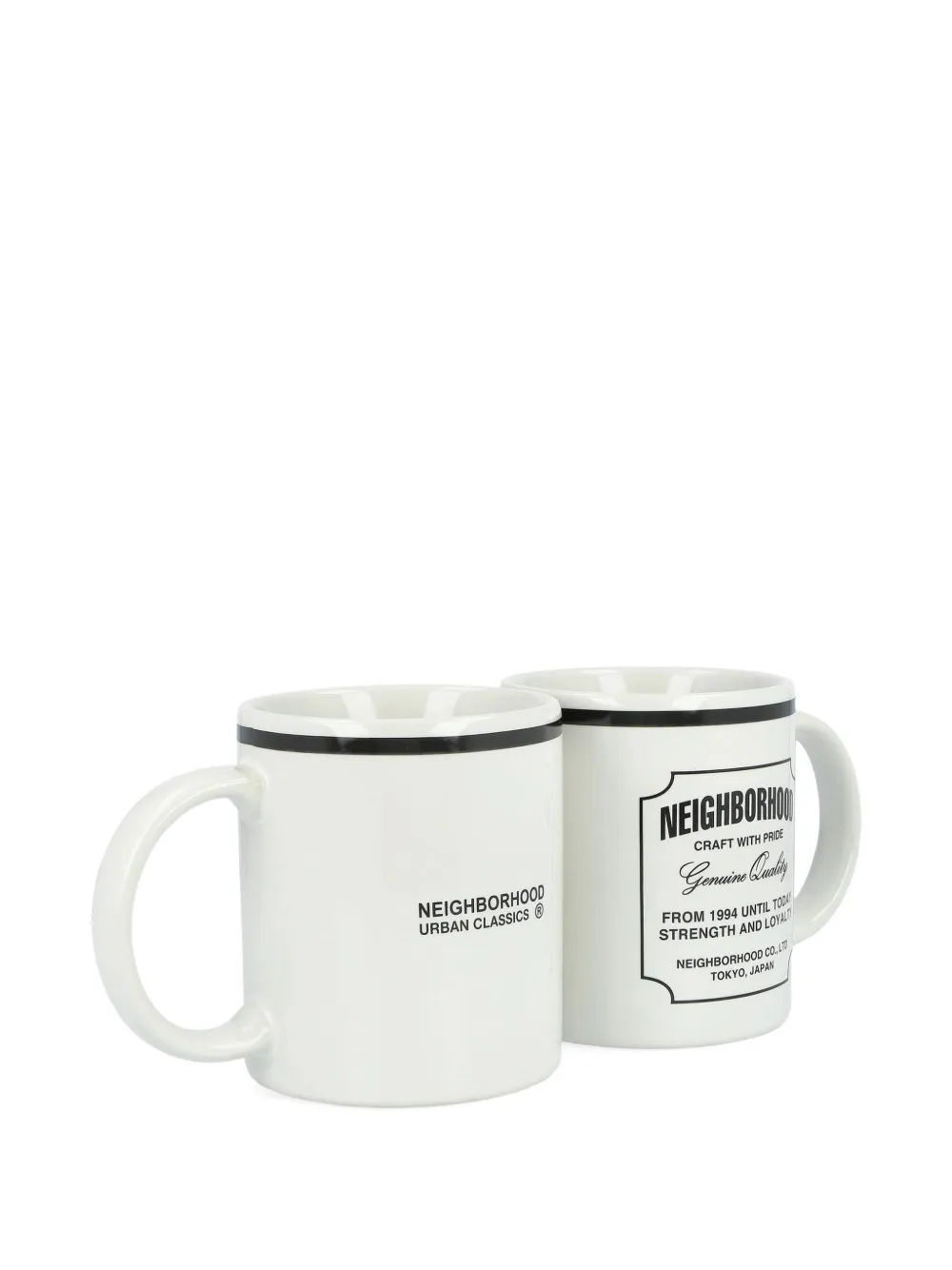 Neighborhood Logo-detail Mug (set Of Two) In White