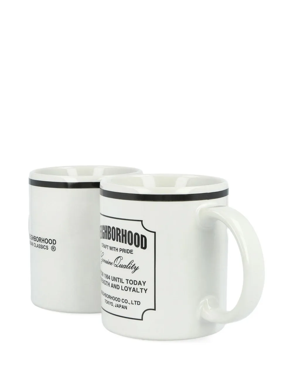 Neighborhood Logo-detail Mug (set Of Two) In White