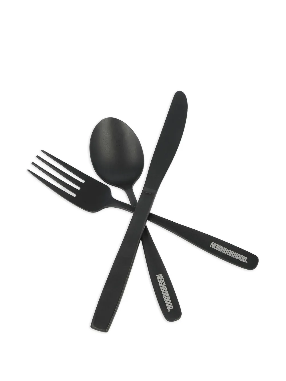 Neighborhood juego de cuatro cubiertos con logo | negro | Image 1