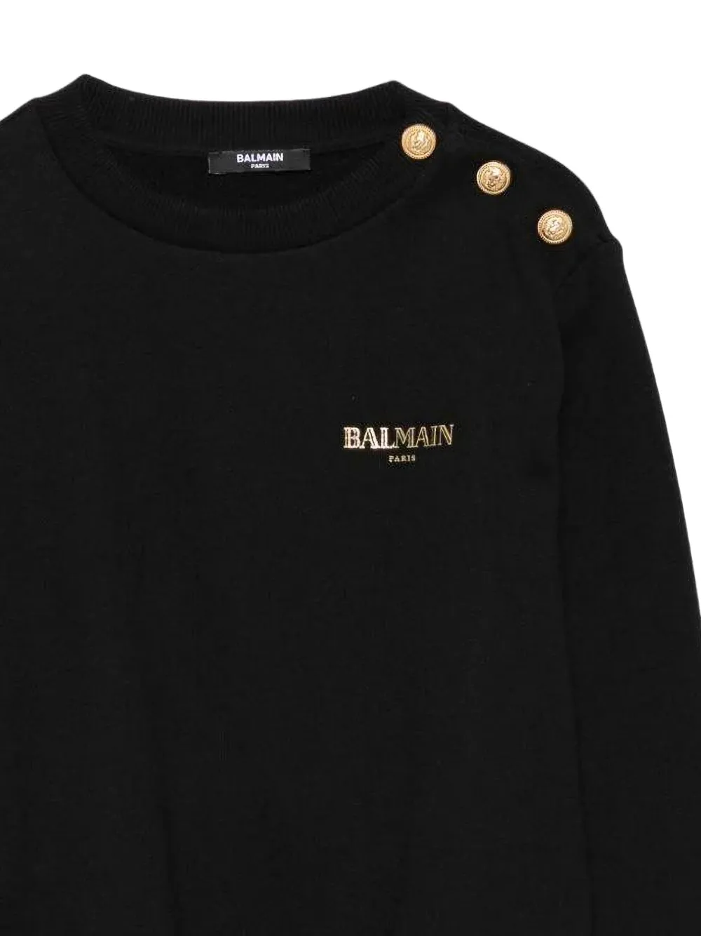  Balmain Kids Buttoned-shoulder Logo Sweatshirt - Black 