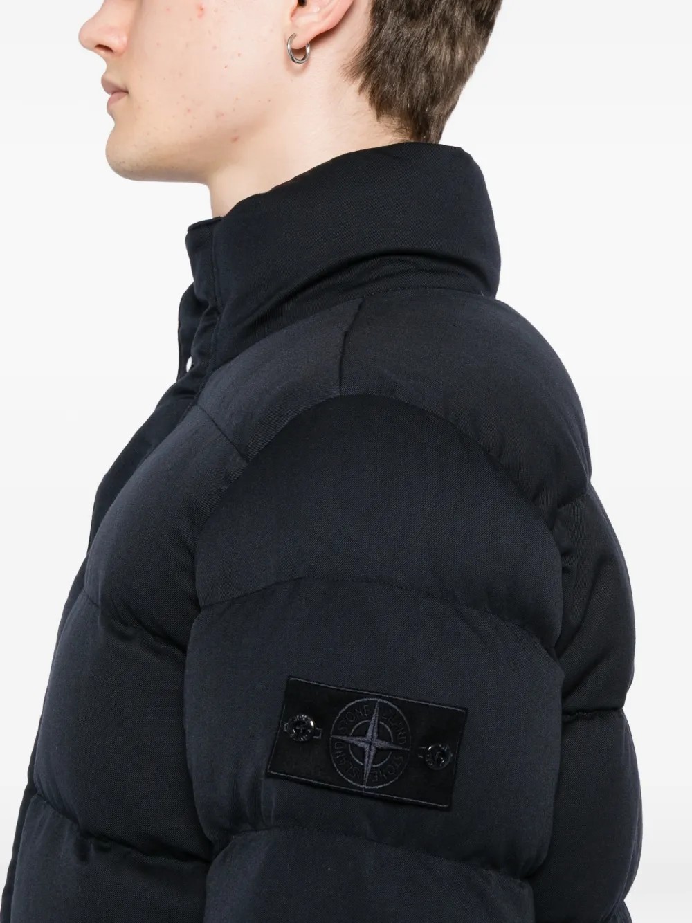 Stone Island 4100100 Twill Wool-TC_ Ghost gewatteerd jack Blauw