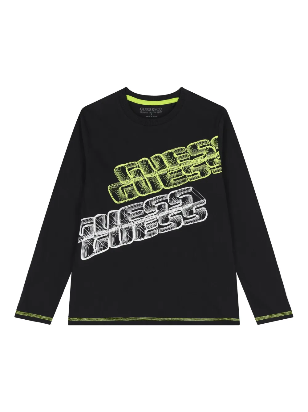 guess kids logo-print long-sleeve T-shirt - Nero