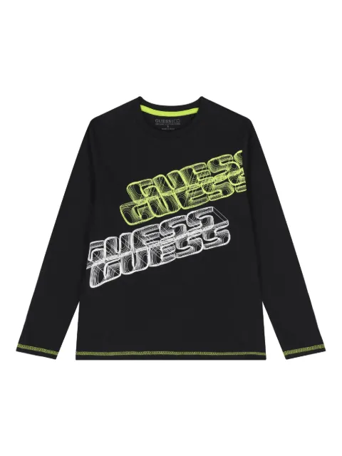 guess kids logo-print long-sleeve T-shirt