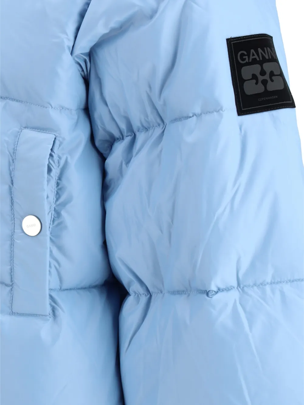  Ganni Zip-up Puffer Jacket - Blue 