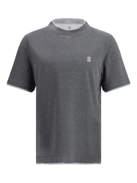 Brunello Cucinelli crew-neck embroidered-logo T-shirt 