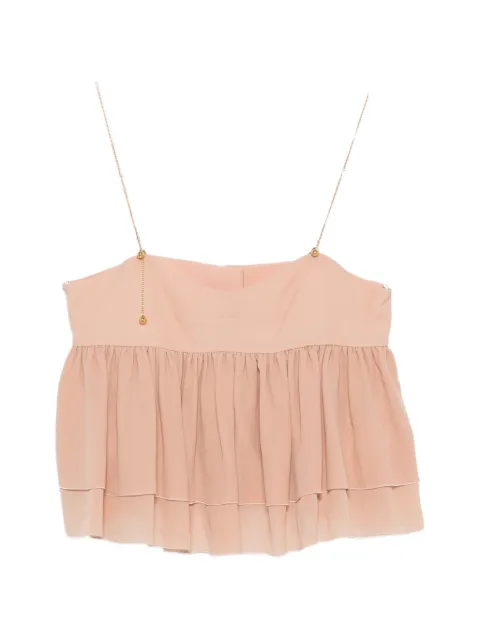 Chloé haut volanté à détail de chaîne