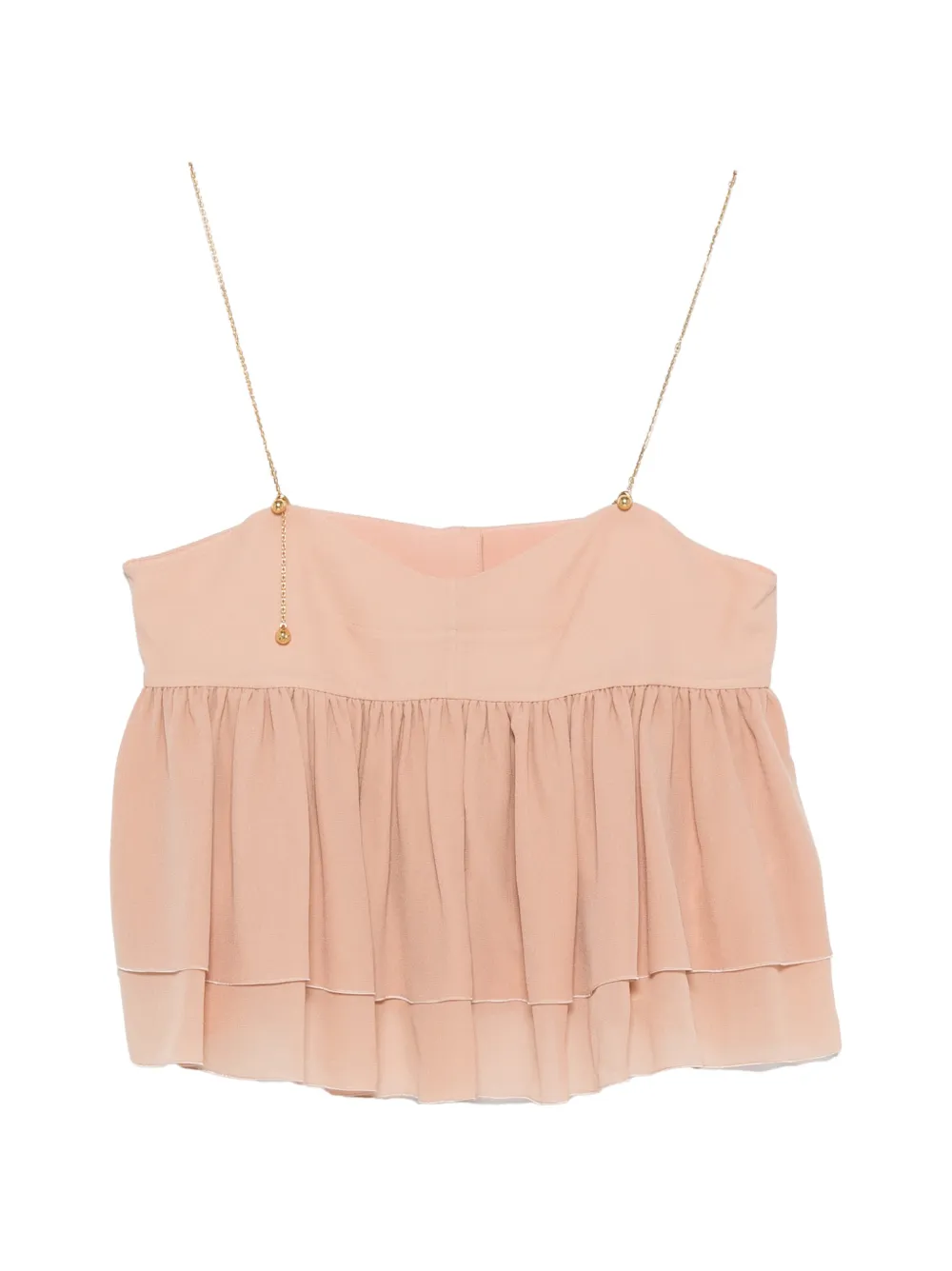 Chloé ruffled chain strap top - Toni neutri