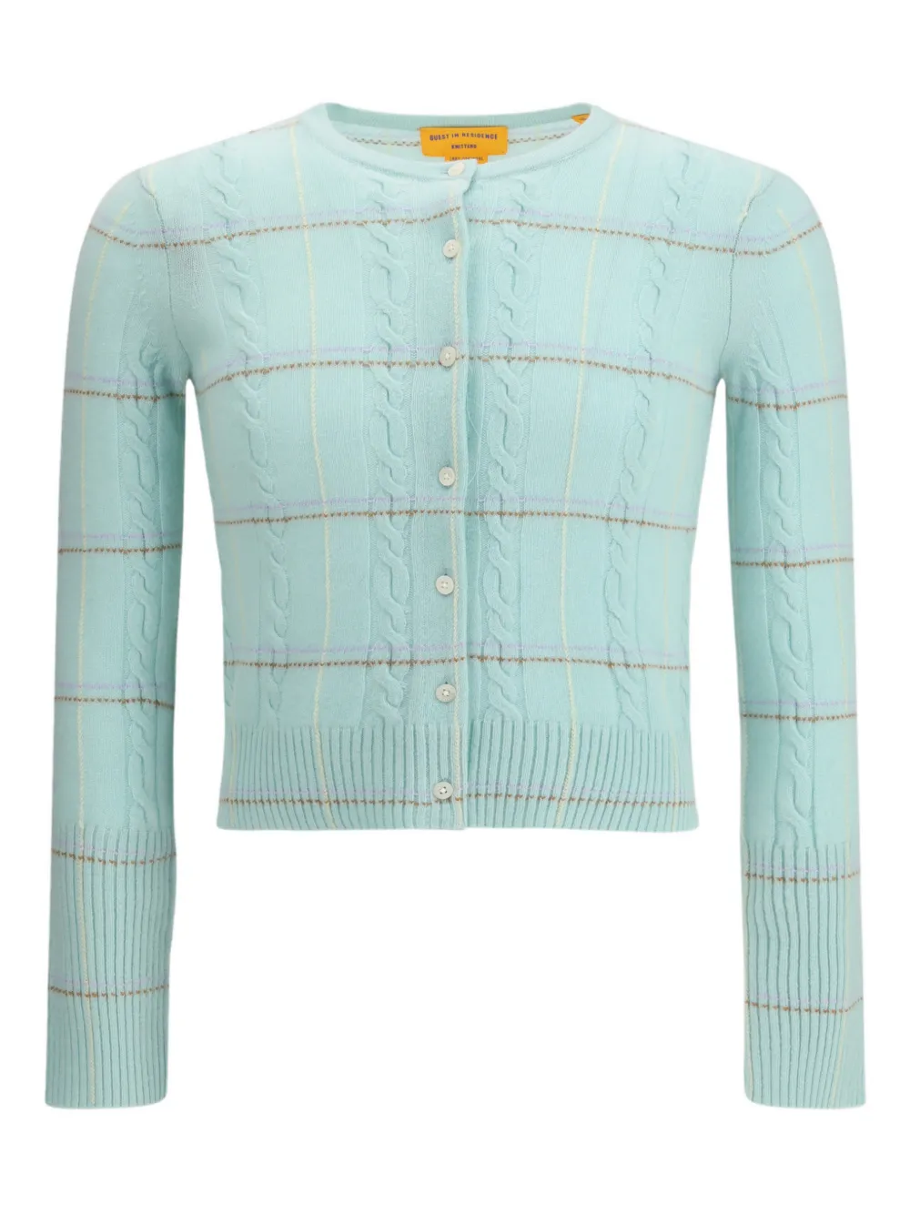 Guest In Residence Jane check-cable cardigan | Blue | Image 1