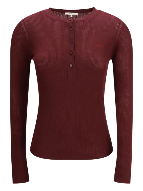 Chloé playera Henley de canalé