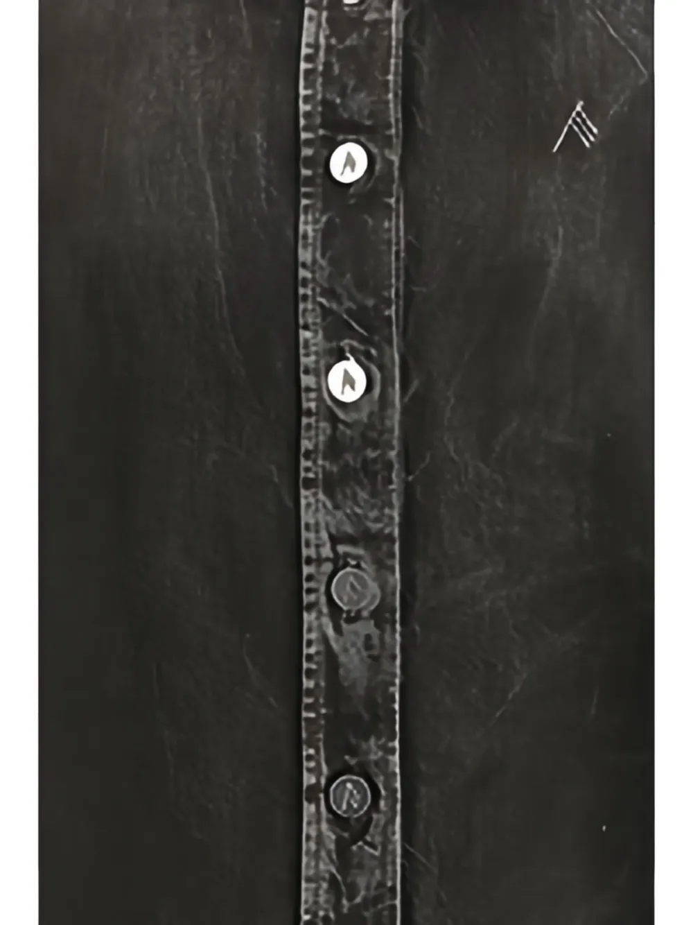 Attico Asymmetric Long-sleeve Denim Shirt In Black