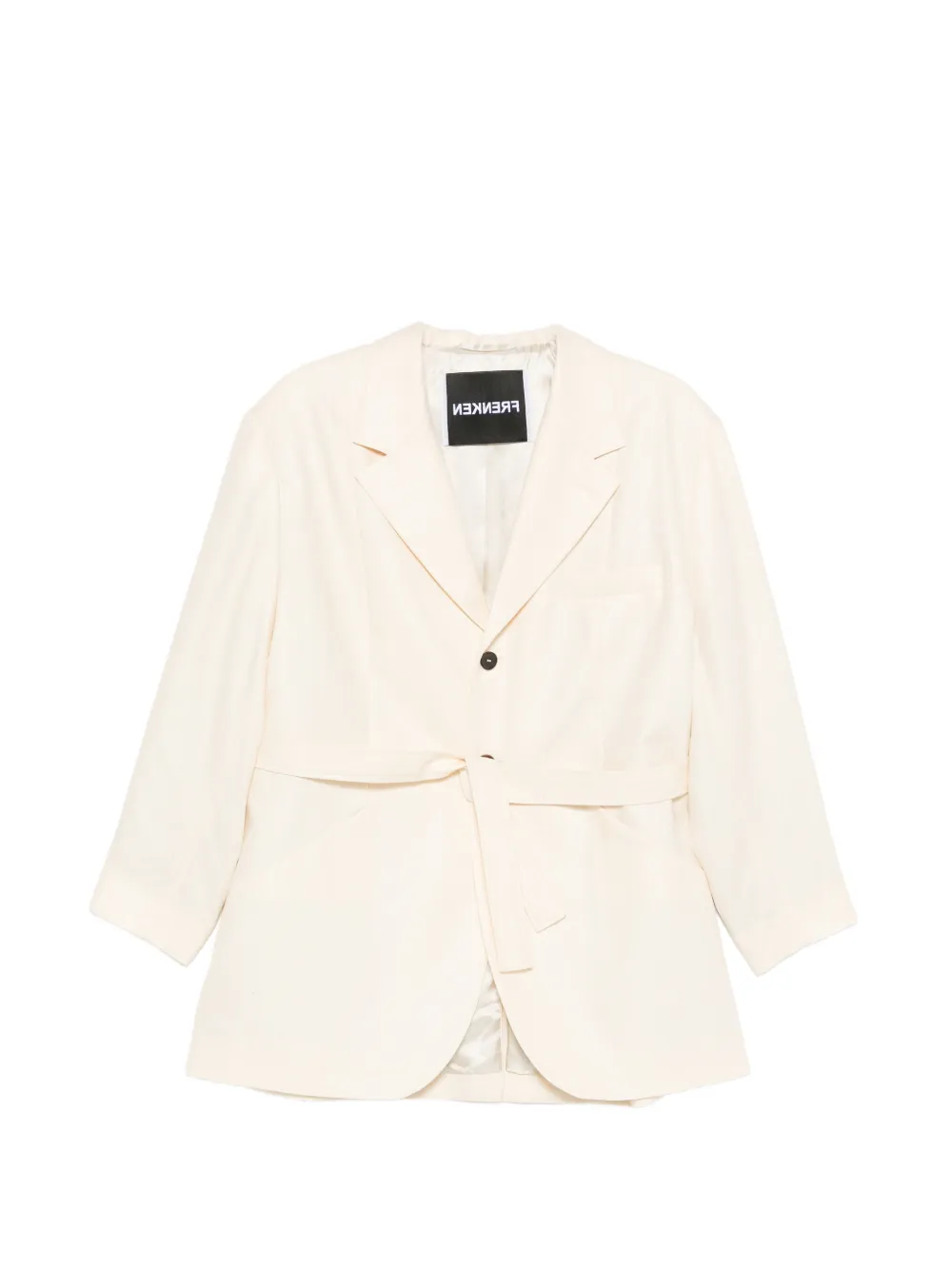 Frenken belted notched-lapel blazer - Nude