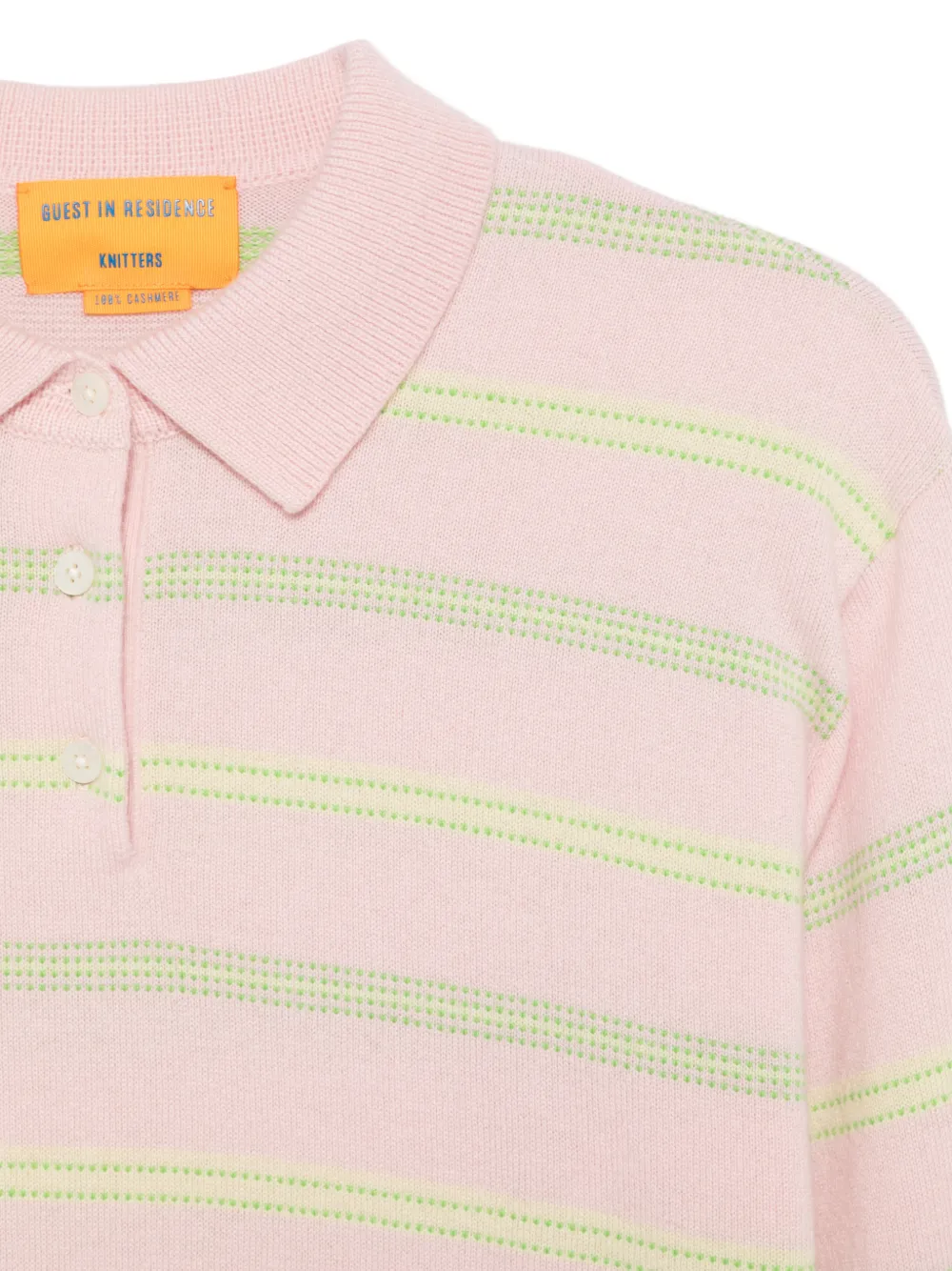 Guest In Residence Collegiate gestreept poloshirt met kraag Roze