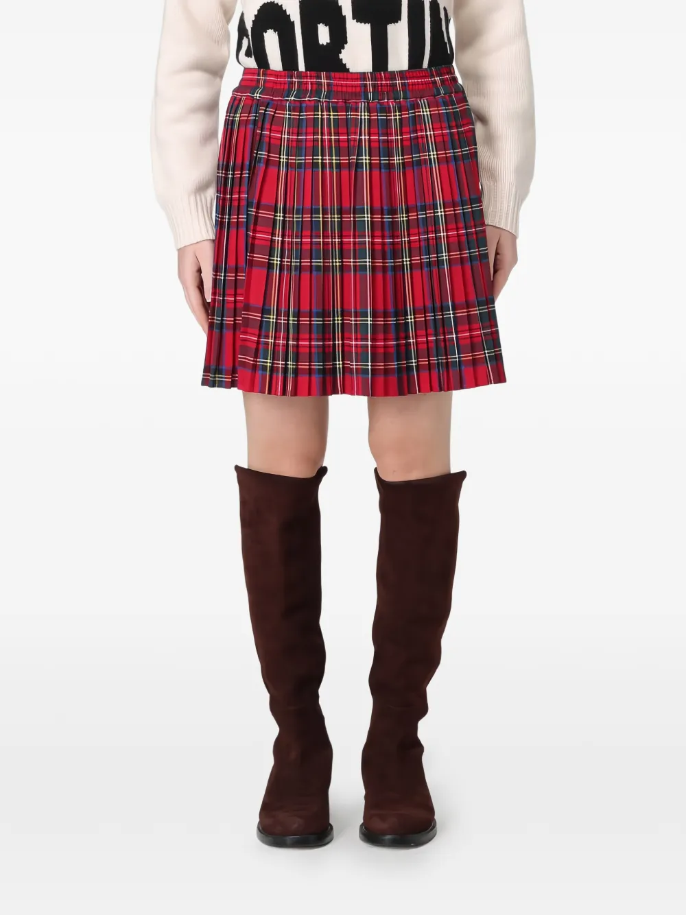 MC2 Saint Barth Tabatha mini-plooirok met tartan ruit - Rood