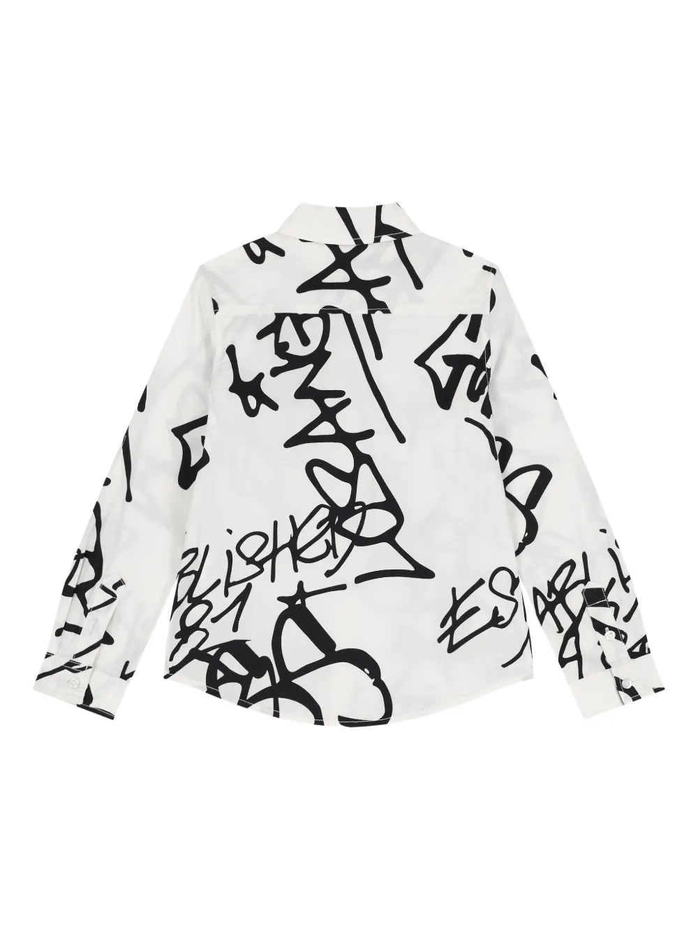 Guess Logo-patch Shirt In Gray