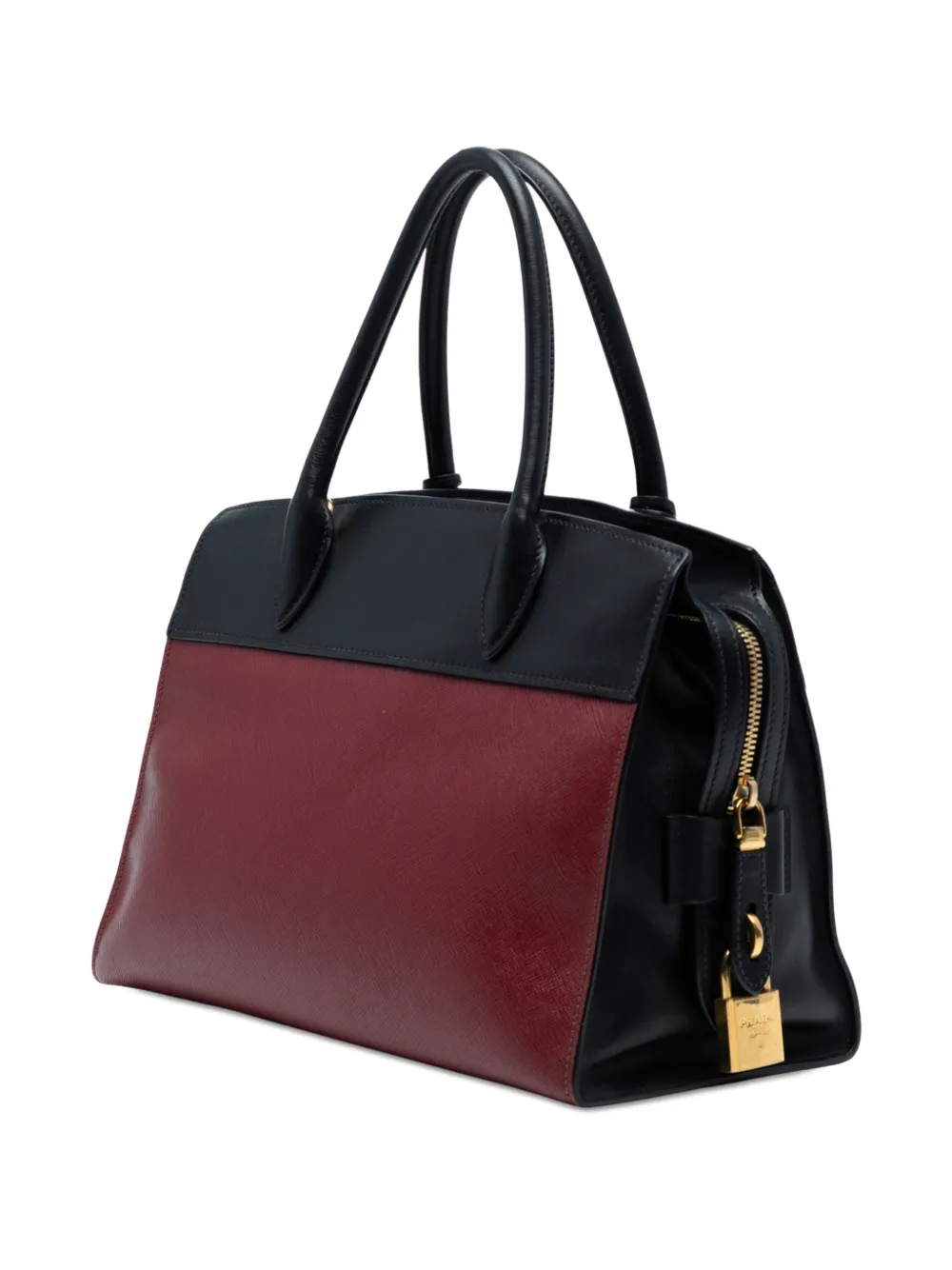 PRADA Pre-owned 2010-2025 Small Saffiano And City Calf Esplanade Satchel In Red