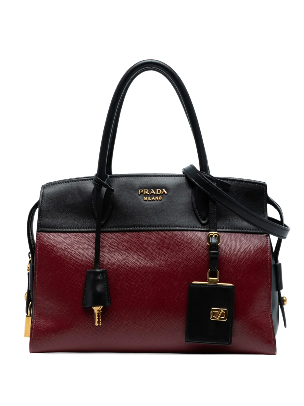 Prada Pre-Owned 2010-2025 Small Saffiano And City Calf Esplanade satchel | Red | Image 1