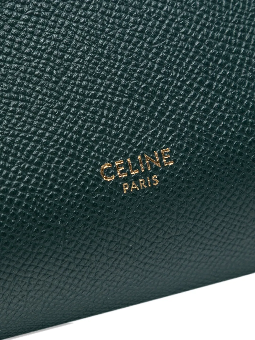 CELINE Pre-owned 2019 Nano Grained Calfskin Belt Bag Satchel In Green