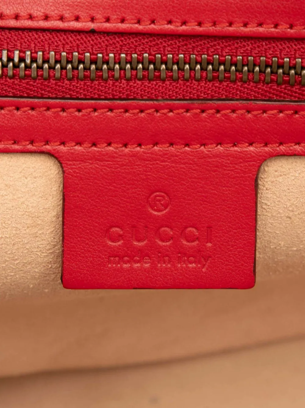 GUCCI Pre-owned 2016-2025 Small Gg Marmont Matelasse Leather Sylvie Top Handle Satchel In Red