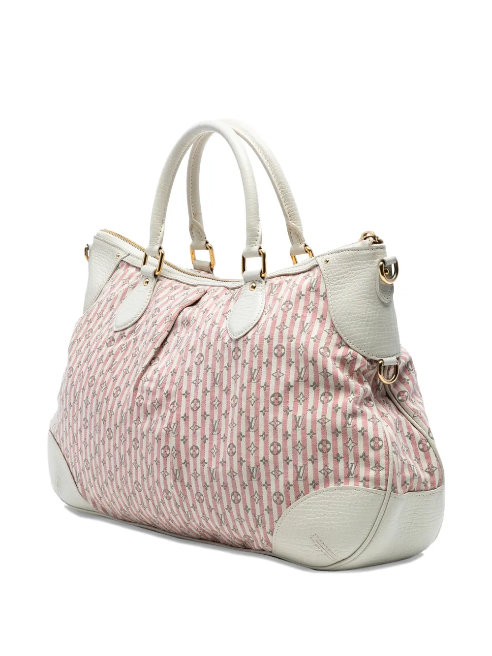 Pre-owned Louis Vuitton 2007 Monogram Mini Lin Croisette Marina Gm Satchel In Pink