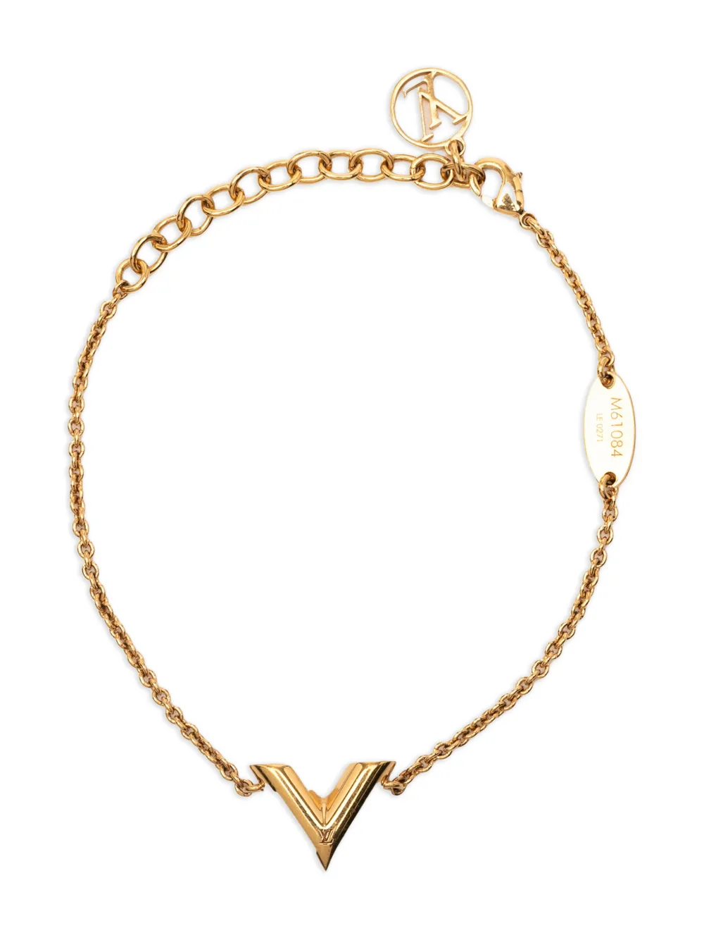Pre-owned Louis Vuitton 2021 Gold Plated Essential V Bracelet Costume Bracelet