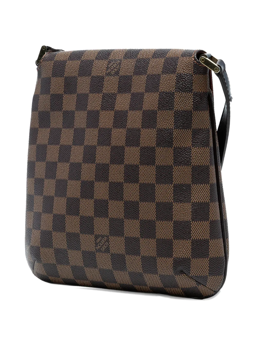 Pre-owned Louis Vuitton 2005 Damier Ebene Musette Salsa Long Strap Crossbody Bag In Brown