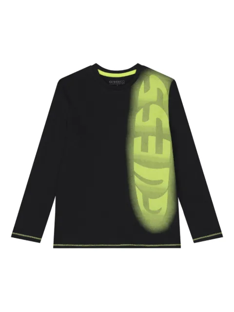 guess kids playera manga larga con logo estampado