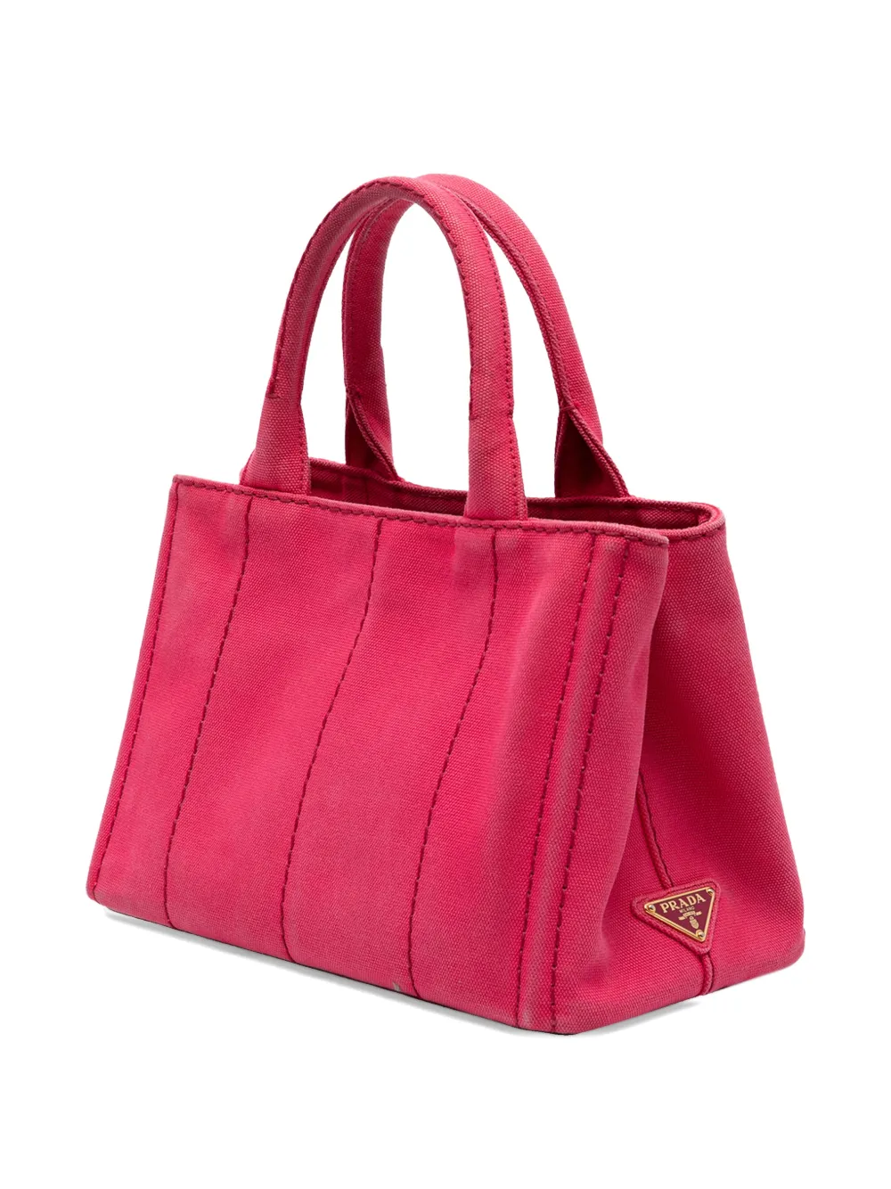 Pre-owned Prada 2013-2025 Small Canvas Canapa Logo Satchel In Pink
