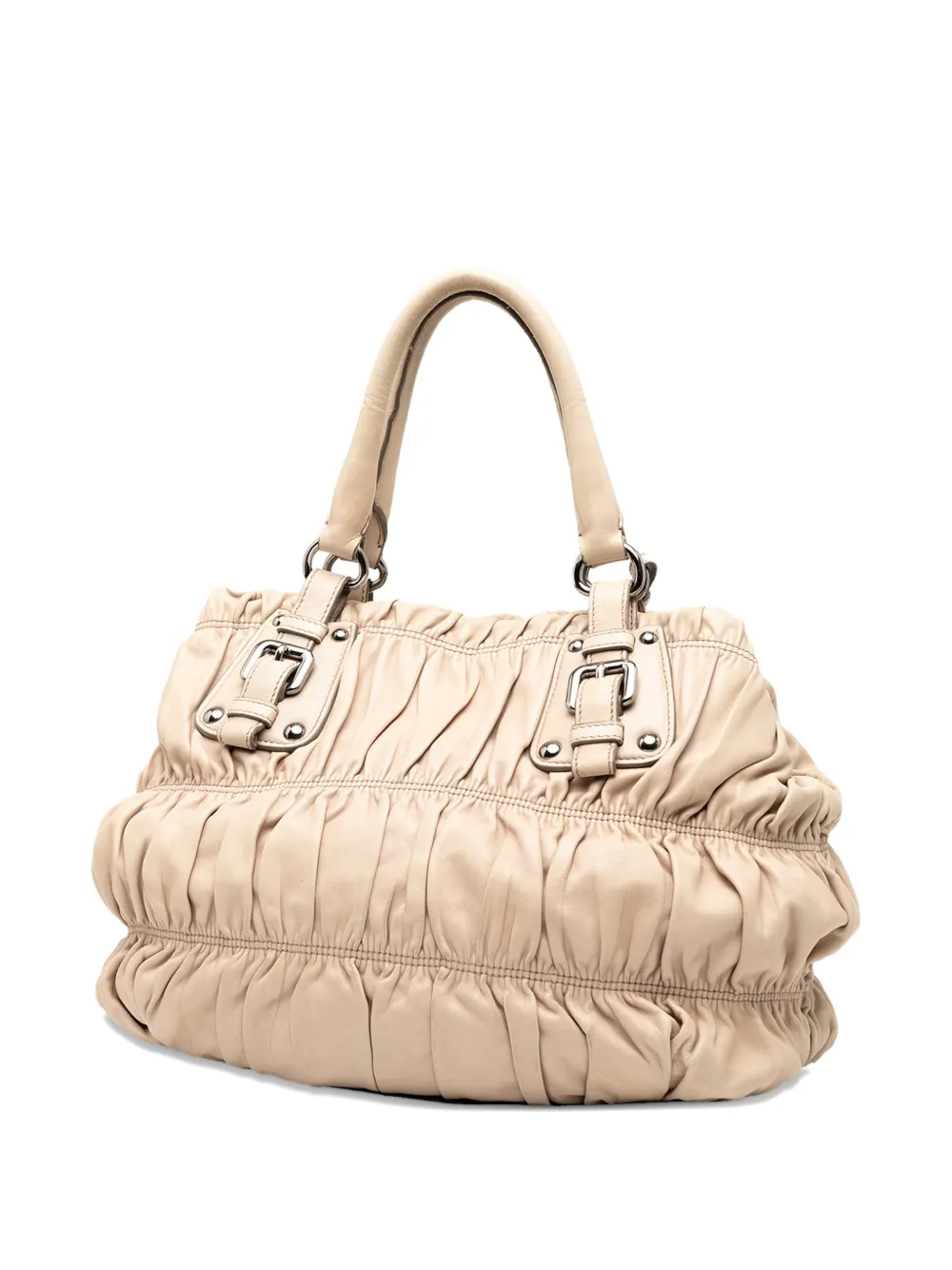 Click to view more detailed imagery on our partner's website Pre-owned Prada 2010-2025 Nappa Gaufre Satchel In Brown