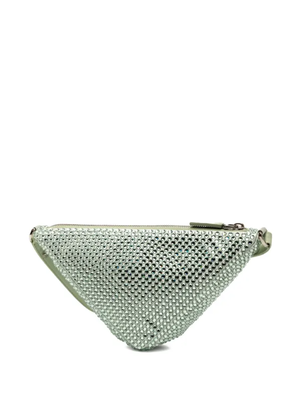 Prada Pre-Owned 2013-2025 Satin Crystal Embellished Triangle Pouch