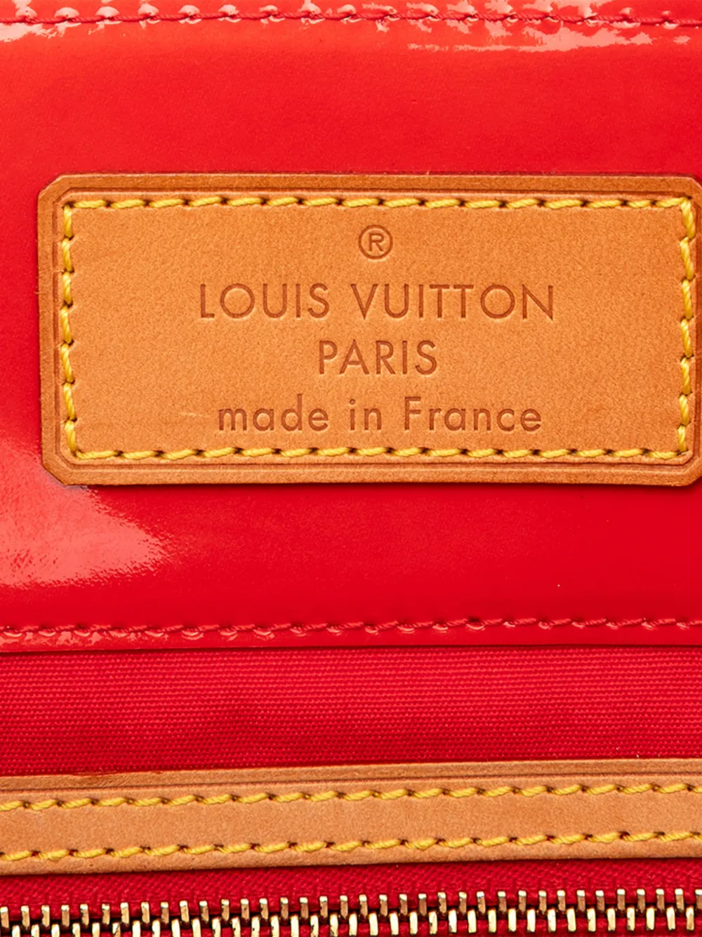 LOUIS VUITTON Pre-owned 2000 Monogram Vernis Reade Gm Tote Bag In Red