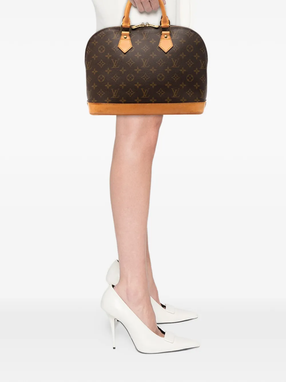 Pre-owned Louis Vuitton 1995 Monogram Alma Pm Handbag In Brown