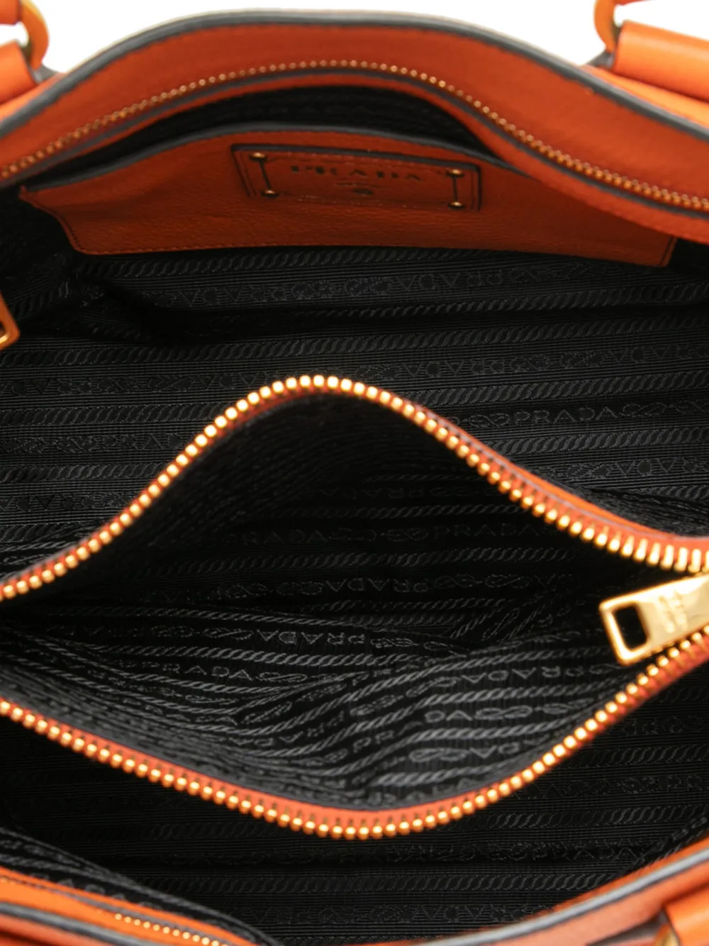 Click to view more detailed imagery on our partner's website Pre-owned Prada 2013-2025 Vitello Daino Open Convertible Tote Satchel In Orange