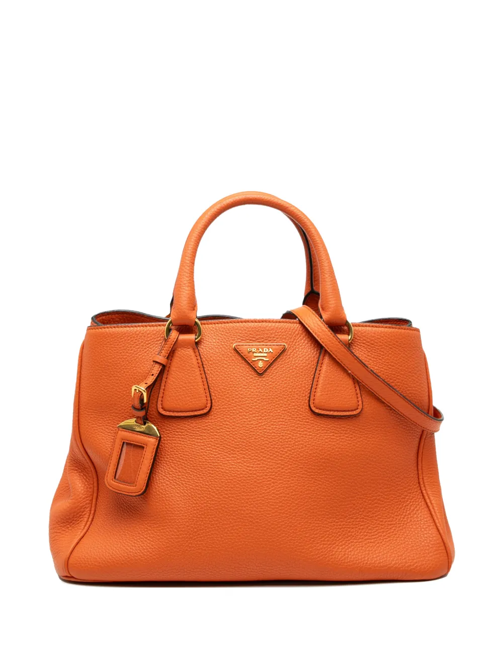 Prada Pre-Owned 2013-2025 Vitello Daino Open Convertible Tote satchel | Orange | Image 1