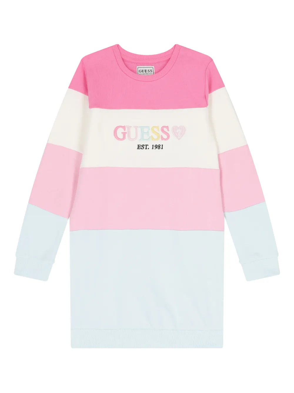 guess kids logo-embroidered dress - Rosa
