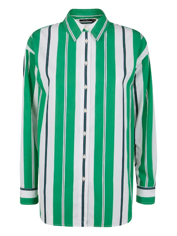 Lauren Ralph Lauren Striped Shirt | Green | FARFETCH GE Lauren Ralph Lauren Striped Shirt | Green | FARFETCH GE