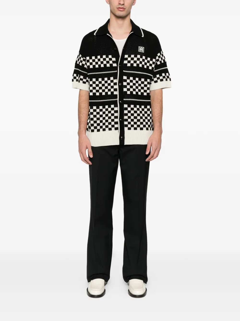 AMIRI Checkered mesh shirt - Zwart