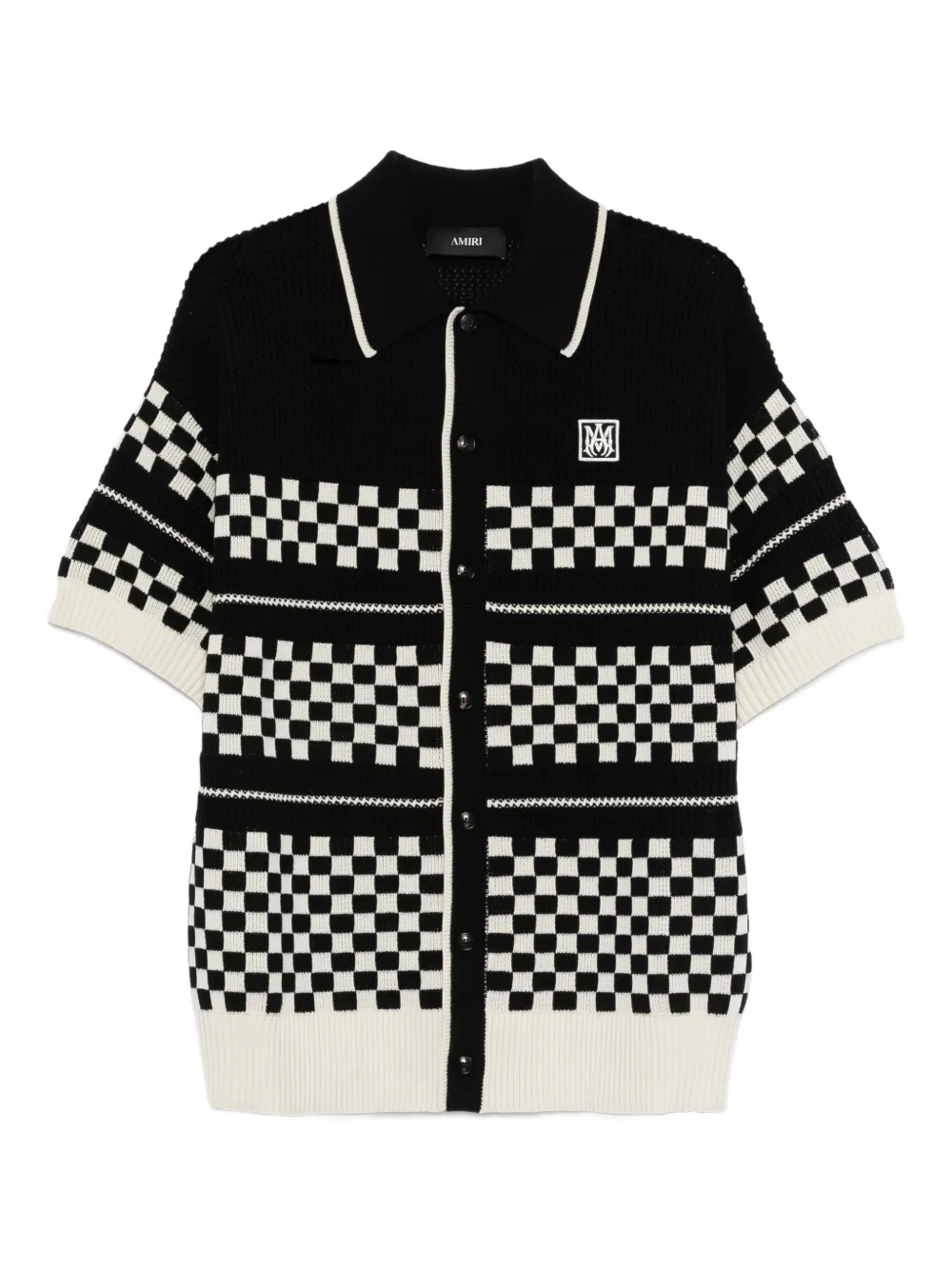 AMIRI Checkered mesh shirt | Black | Image 1
