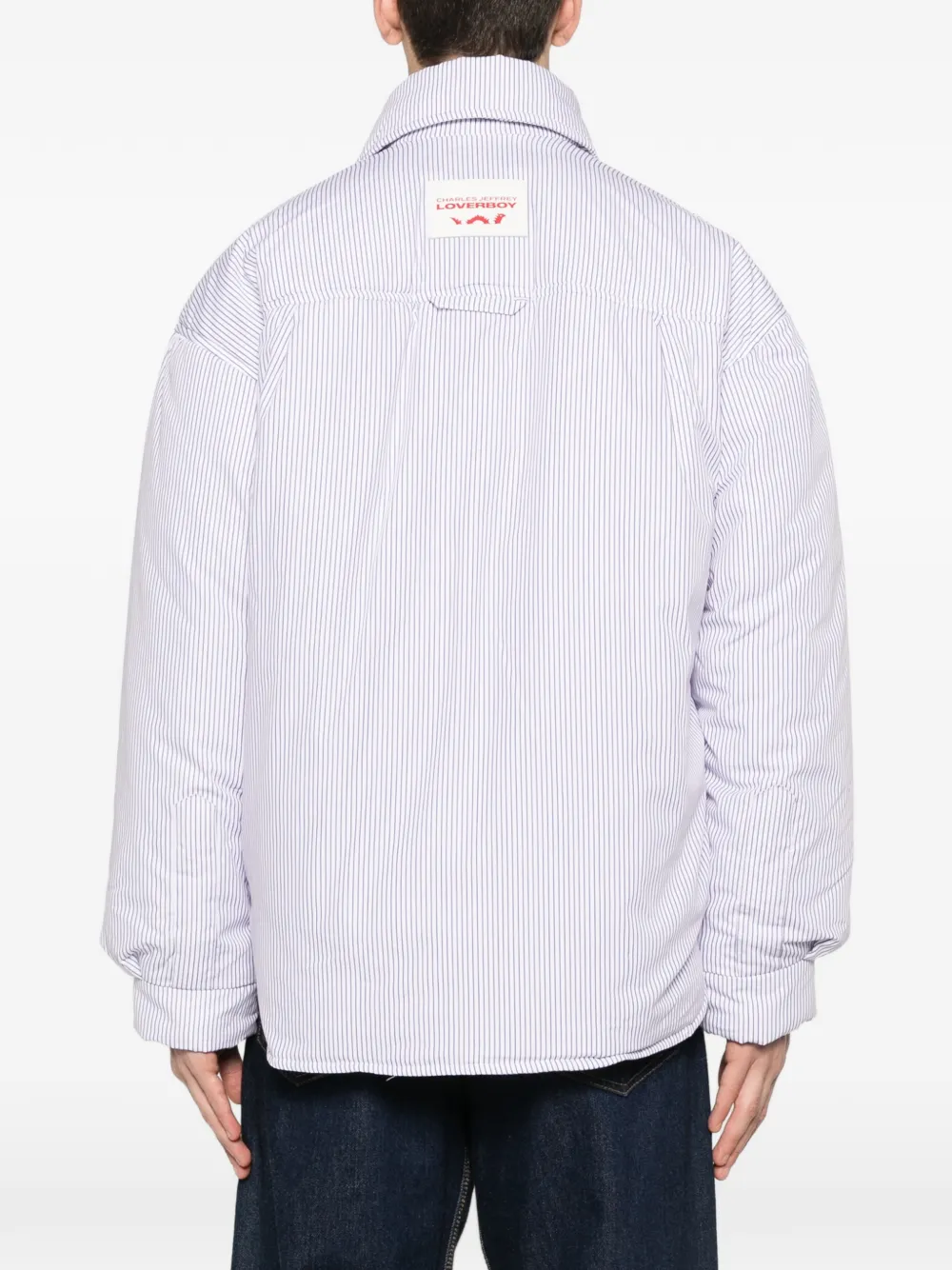 Charles Jeffrey Loverboy Gestreept donsjack Wit