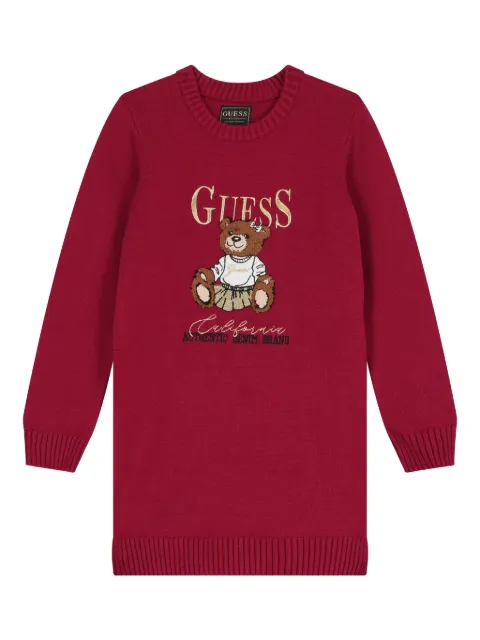 guess kids teddy-bear knitted dress