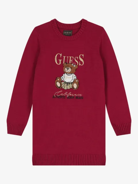 guess kids teddy-bear knitted dress