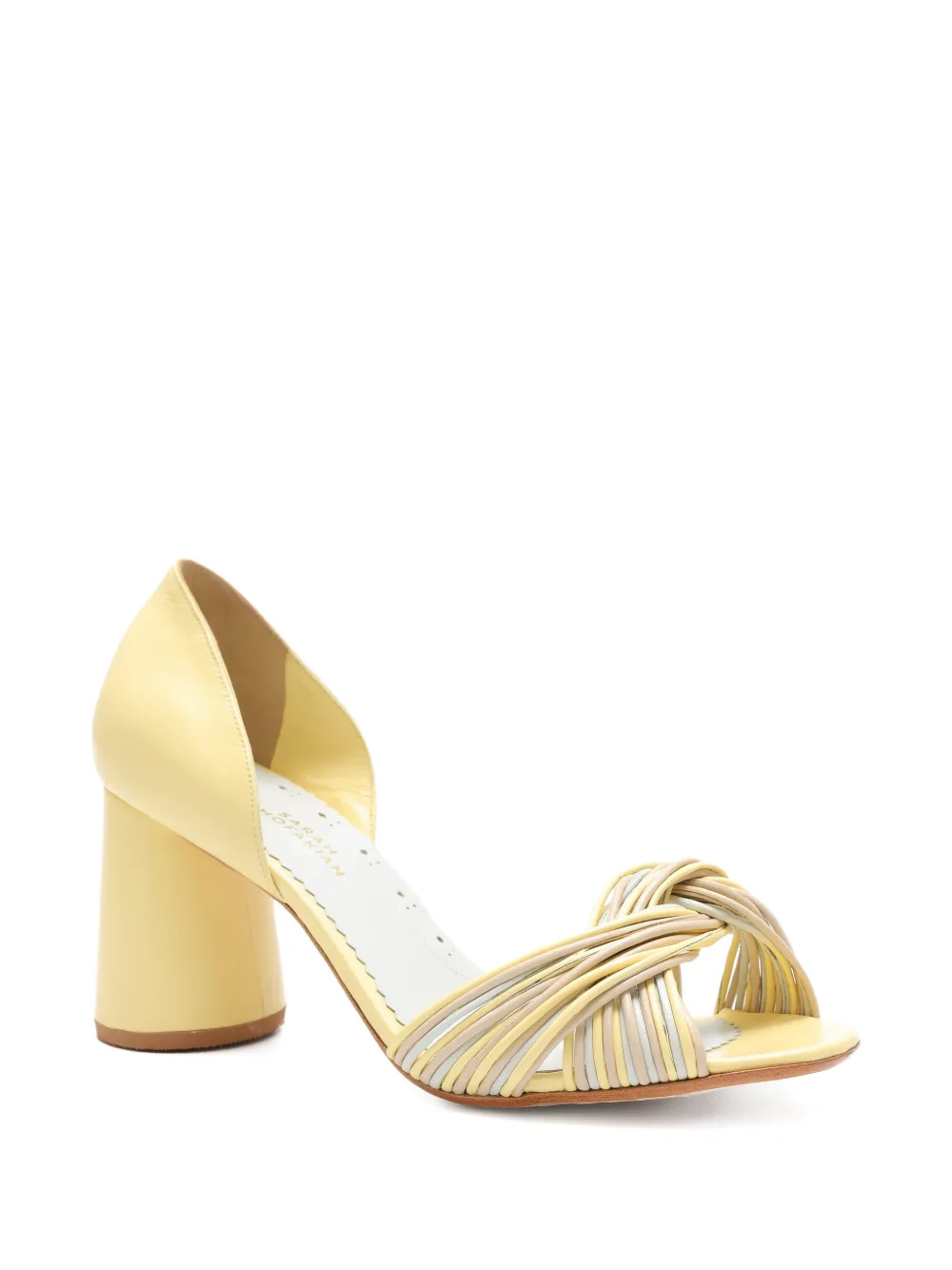 Sarah Chofakian Colagem Knotted Heeled Sandals In Yellow