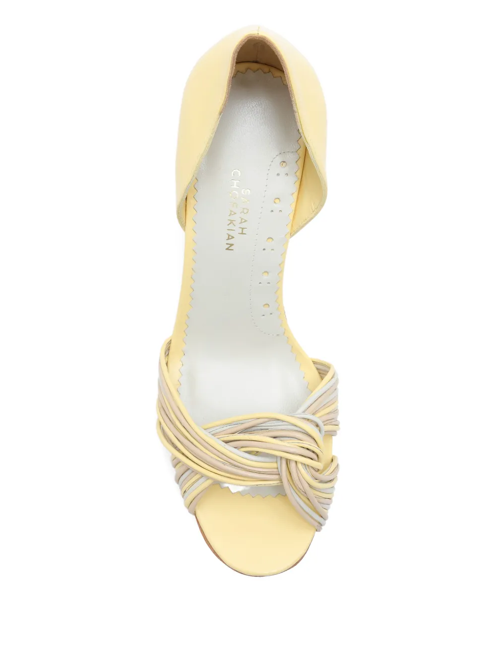 Sarah Chofakian Colagem Knotted Heeled Sandals In Yellow