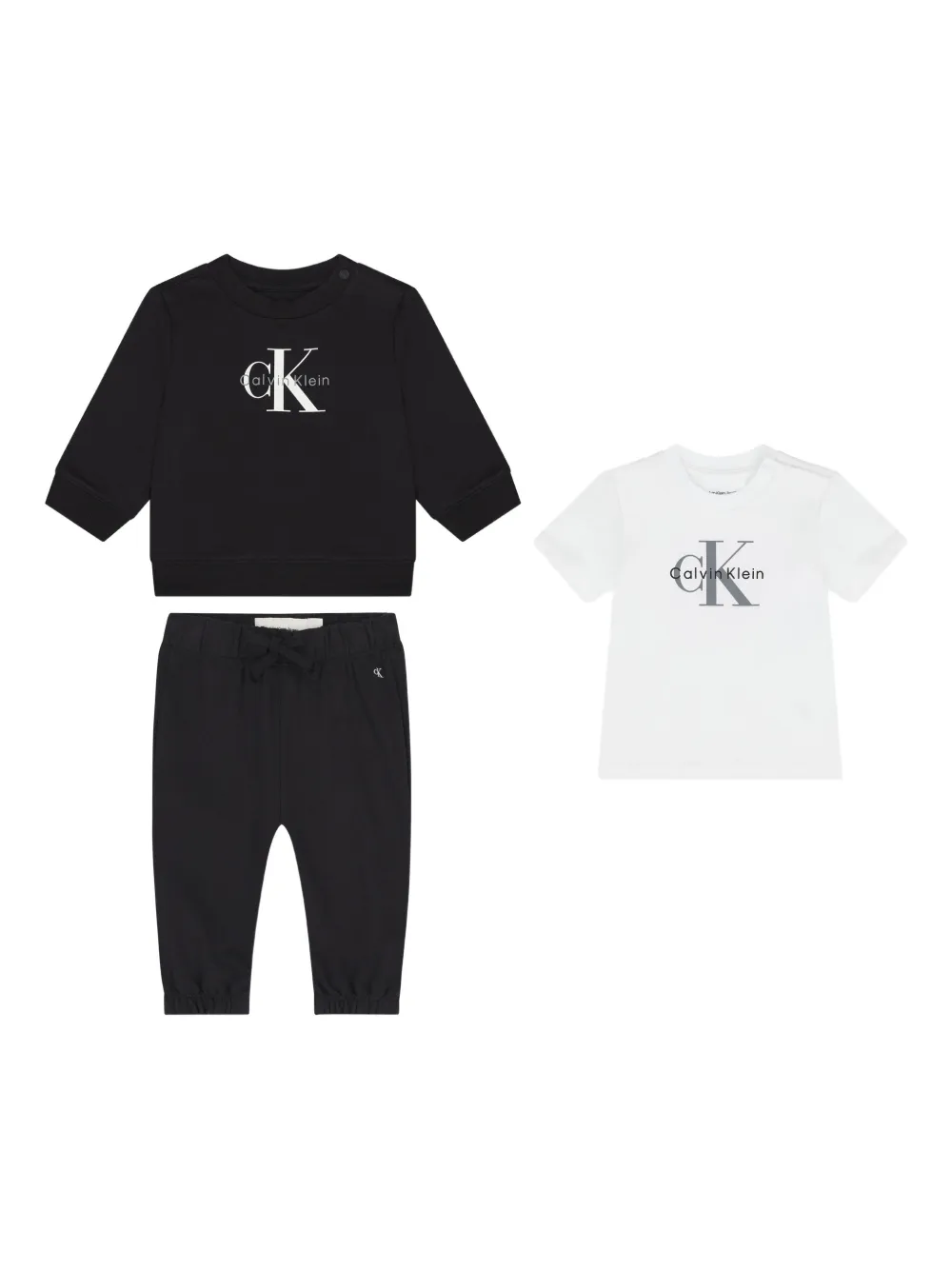 Calvin Klein Kids logo-graphic trouser set - Nero