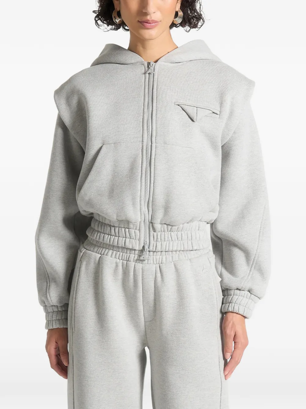 Manière De Voir Louna Zip-up Hoodie In Gray
