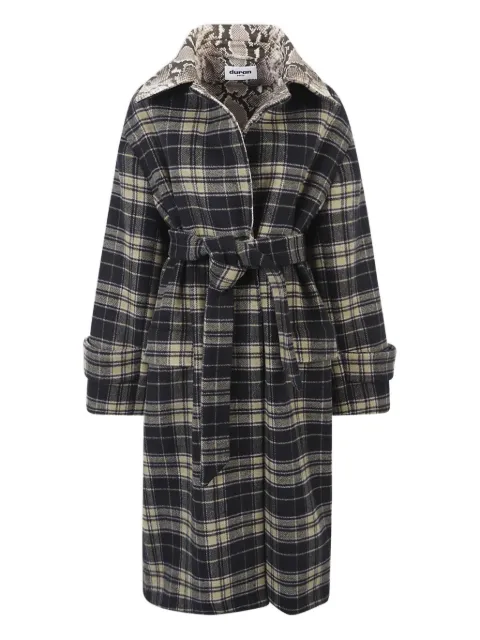 Duran Lantink belted plaid coat