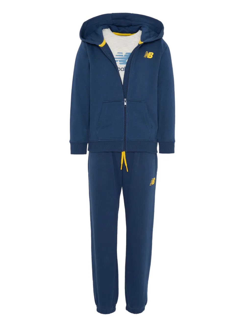 New Balance Kids hooded logo-detail tracksuit set - Blu