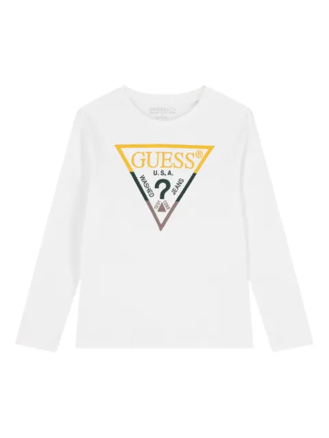 guess kids logo-print long-sleeve T-shirt