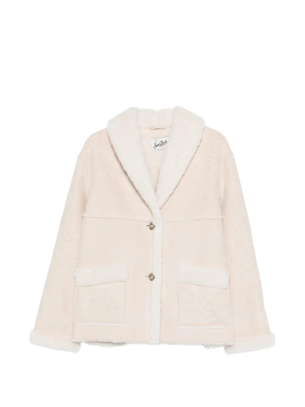 MC2 Saint Barth embroidered shearling textured jacket - Toni neutri