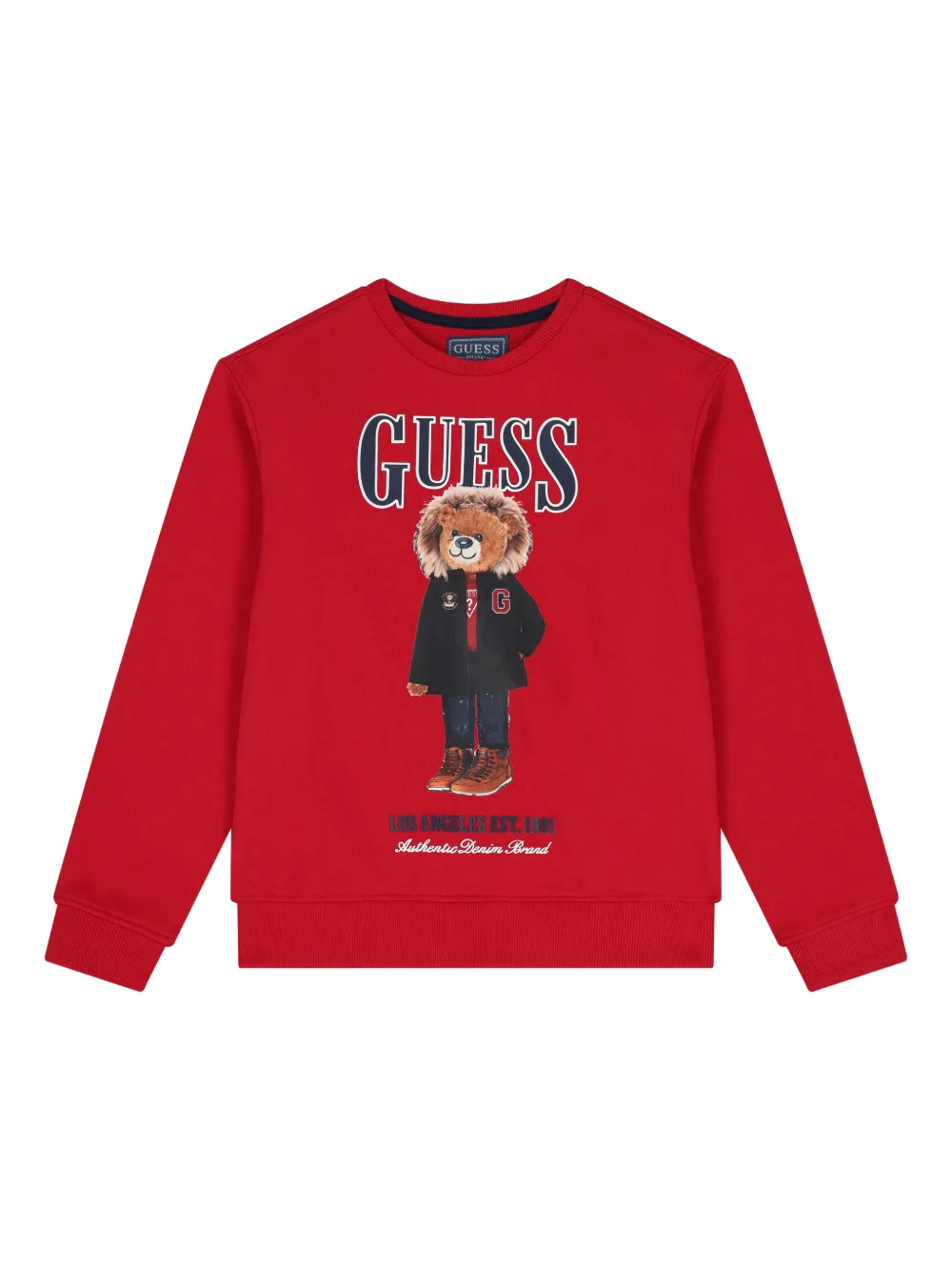 guess kids teddy-bear-print sweatshirt - Rosso