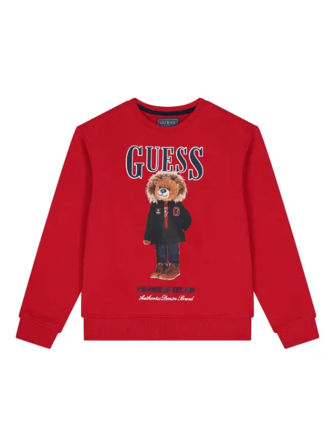 guess kids teddy-bear-print sweatshirt
